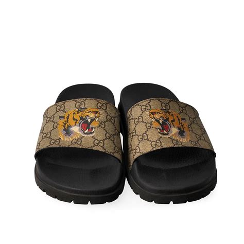 gucci slides tiger face|Gucci slide gg supreme tigers.